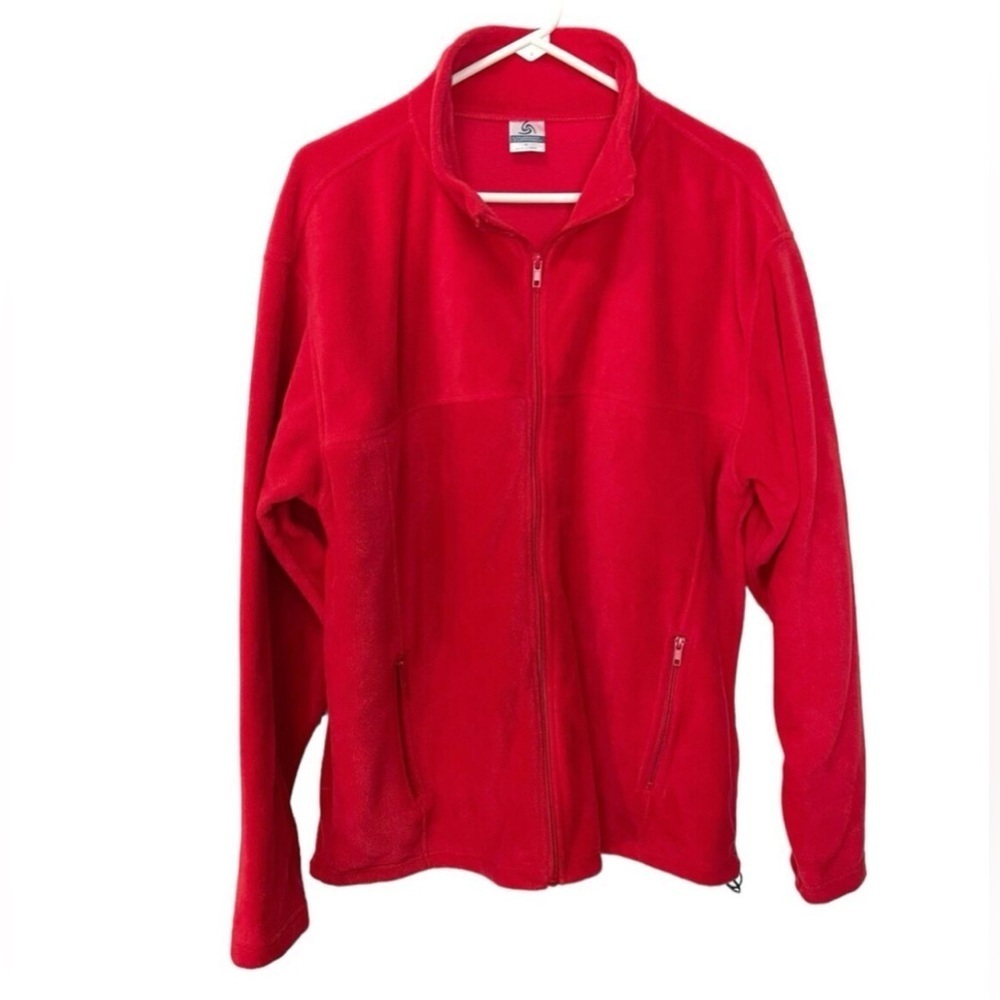 Colorado Clothing Red w/Black Trim Full Zip Fleece Jacket Size Large
